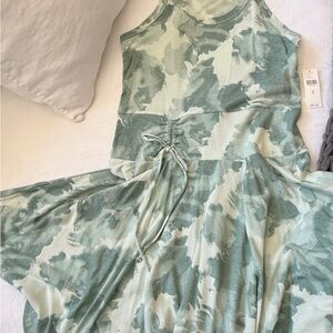 Asymmetrical Tie-Waist Dress in Sage Green